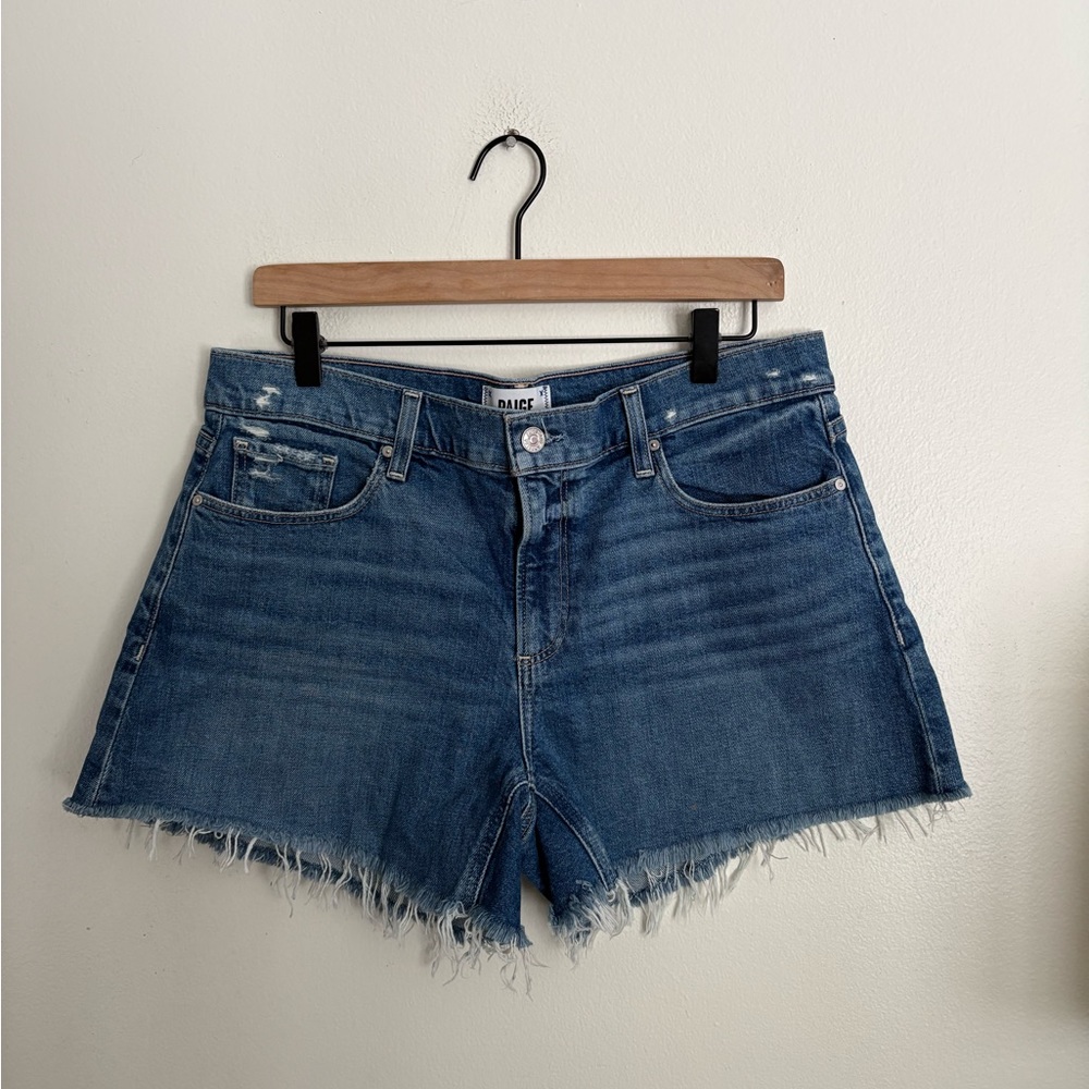 PAIGE Dylan High Rise Stretch Denim Distressed Boho Women's Shorts size 30 NWOT